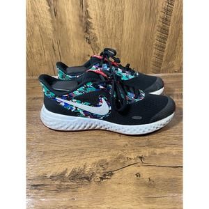 Nike CU4615-001 Revolution 5 Black Lace-Up Running Sneaker Shoes Size 6.5Y